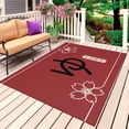 thumbnail image 1 of Red Japanese Retro Outdoor Rug for Patio/Deck/Porch, Non-Slip Large Area Rug 5 x 8 Ft, Harmony Cherry Blossoms Indoor Outdoor Rugs Washable Area Rugs, Reversible Camping Rug Carpet Runner, 1 of 8