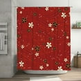 thumbnail image 1 of Red Japanese Style Flowers Pattern Shower Curtain, Waterproof Bath Curtains for Bathroom Decorations, 72 x 72 inches, 1 of 7
