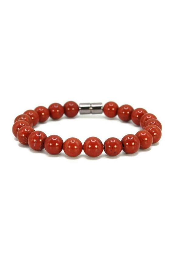 Red Jasper Bead Bracelet, Handmade Earthy Stone Jewelry for Grounding & Stability, Bold Spiritual Accessory
