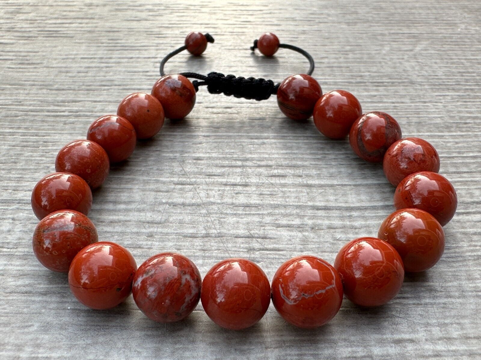 Red Jasper Crystal Adjustable Bead Bracelet 10mm, Wholesale Bulk Lot