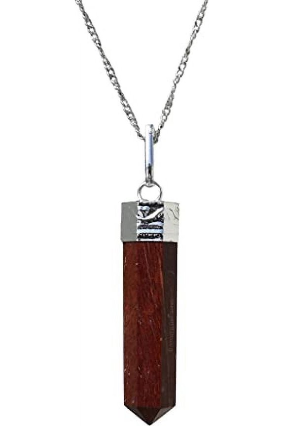 Red Jasper Crystal Point Pendant Necklace