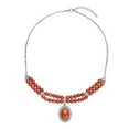 thumbnail image 1 of Red Jasper  Mix Silvertone Beaded Necklace for Women Jewelry for Women Size 18-20" Ct 77.9 Birthday Christmas Gifts, 1 of 6