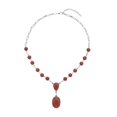 thumbnail image 1 of Red Jasper  Mix Silvertone Necklace for Women Jewelry for Women Size 18-20" Ct 57.4 Birthday Christmas Gifts, 1 of 6