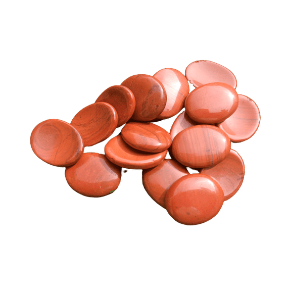 Red Jasper Worry Stone for Crystal Healing Pocket Palm Stone Thumb Stone 3 Pcs