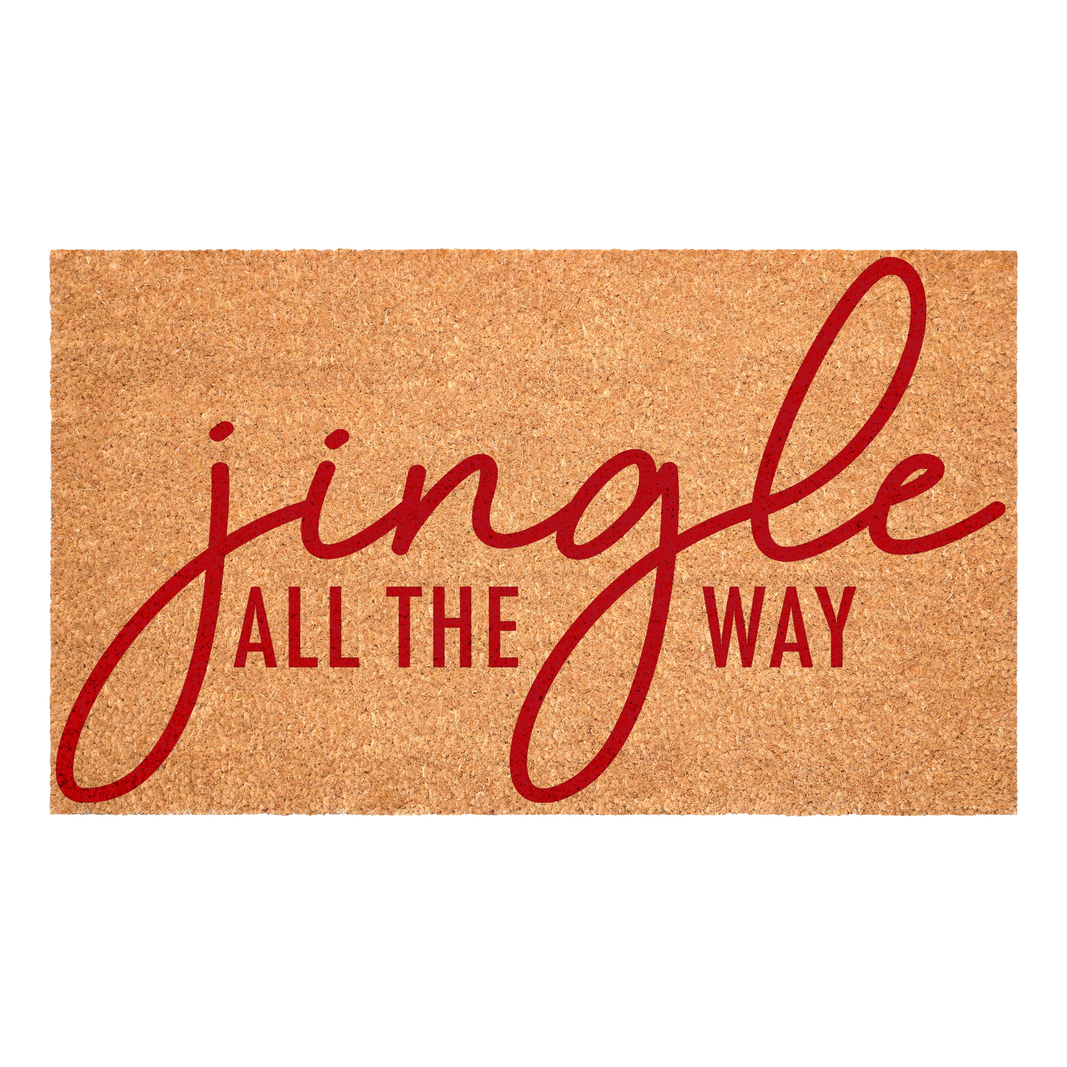 Red Jingle All the Way Doormat 17" x 29"