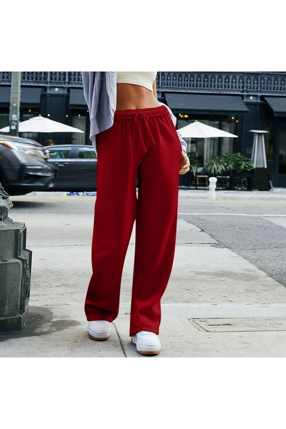 Red Jogging Pants For Women Oversized Sweatpants Khaki Sweatpants Women Fleece Joggers With Pockets Soft Joggers For Women Womens Joggers Plus Size