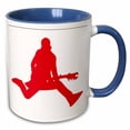 thumbnail image 1 of 3drose, Red Jumping Guitar Player, 11oz Two-tone Blue Mug, 1 of 6