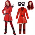 thumbnail image 1 of Red Jumpsuit Rise Red Costume Cosplay, Red Bodysuit with Wig and Gloves for Cosplay Party, Halloween Costumes for Anime Birthday Party, 1 of 7