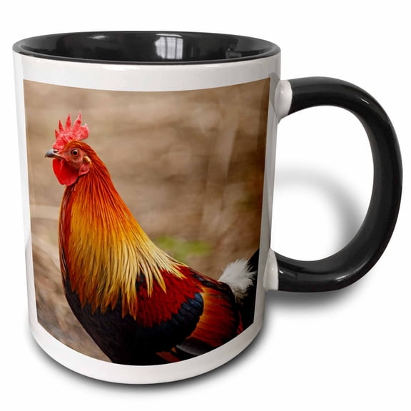 3drose, Red Jungle Fowl, Corbett National Park, -as10 Jra0484 - Jagdeep Rajput, 15oz Two-tone Black Mug