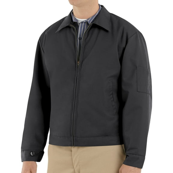 Red Kap Men's Slash Pocket Quilt-Lined Insulated Mechanic's Work Shop Jacket - Black - Medium