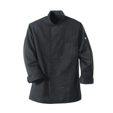 Red Kap Black Chef Coat with Pearl Buttons