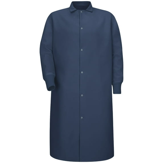 Red Kap® Gripper-Front Spun Polyester Pocketless Butcher Coat with Knit Cuffs