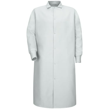 Red Kap Gripper-Front Spun Polyester Pocketless Butcher Coat with Knit Cuffs