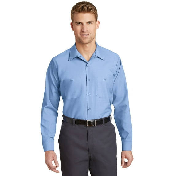 Red Kap Long Sleeve Industrial Work Shirt. SP14 6XLR Light Blue