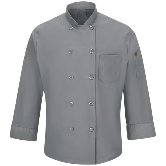 Red Kap Men's Chef Coat with MIMIX and OilBlok