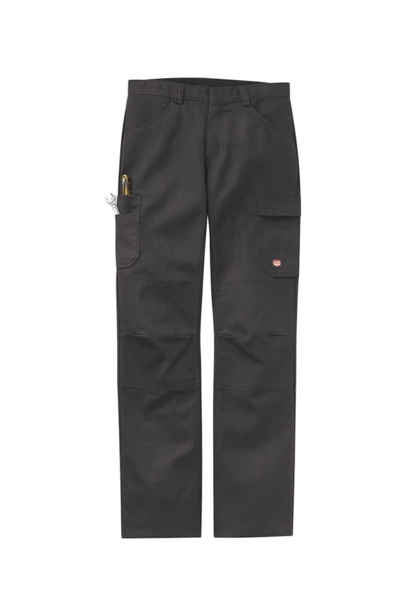Men's Double Knee Auto Shop Uniform Cargo Pants with ZeroSkratch - Charcoal - Size 40