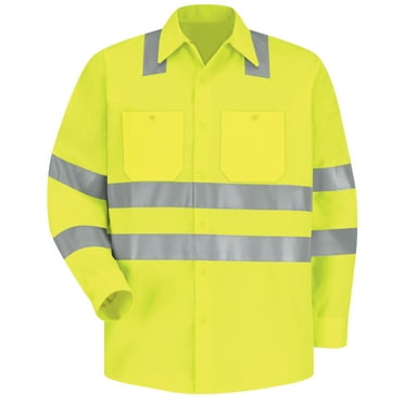 Red Kap Men's Hi-Visibility Long Sleeve Work Shirt - Type R, Class 3