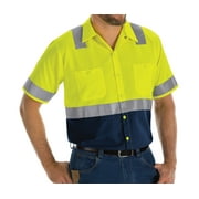 Red Kap® Men's Hi-Visibility Short Sleeve Color Block Ripstop Work Shirt - Type R, Class 2