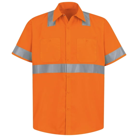 Red Kap Men's Hi-Visibility Short Sleeve Work Shirt - Type R, Class 2