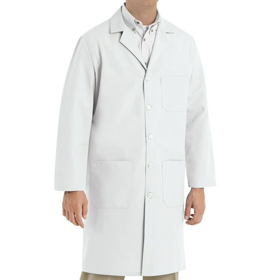 Red Kap Men's Lab Coat with Button Closure