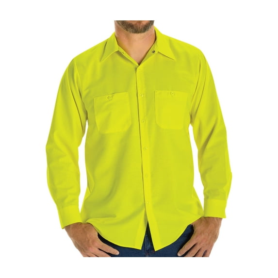 Red Kap Men's Long Sleeve Enhanced Visibility Ripstop Work Shirt