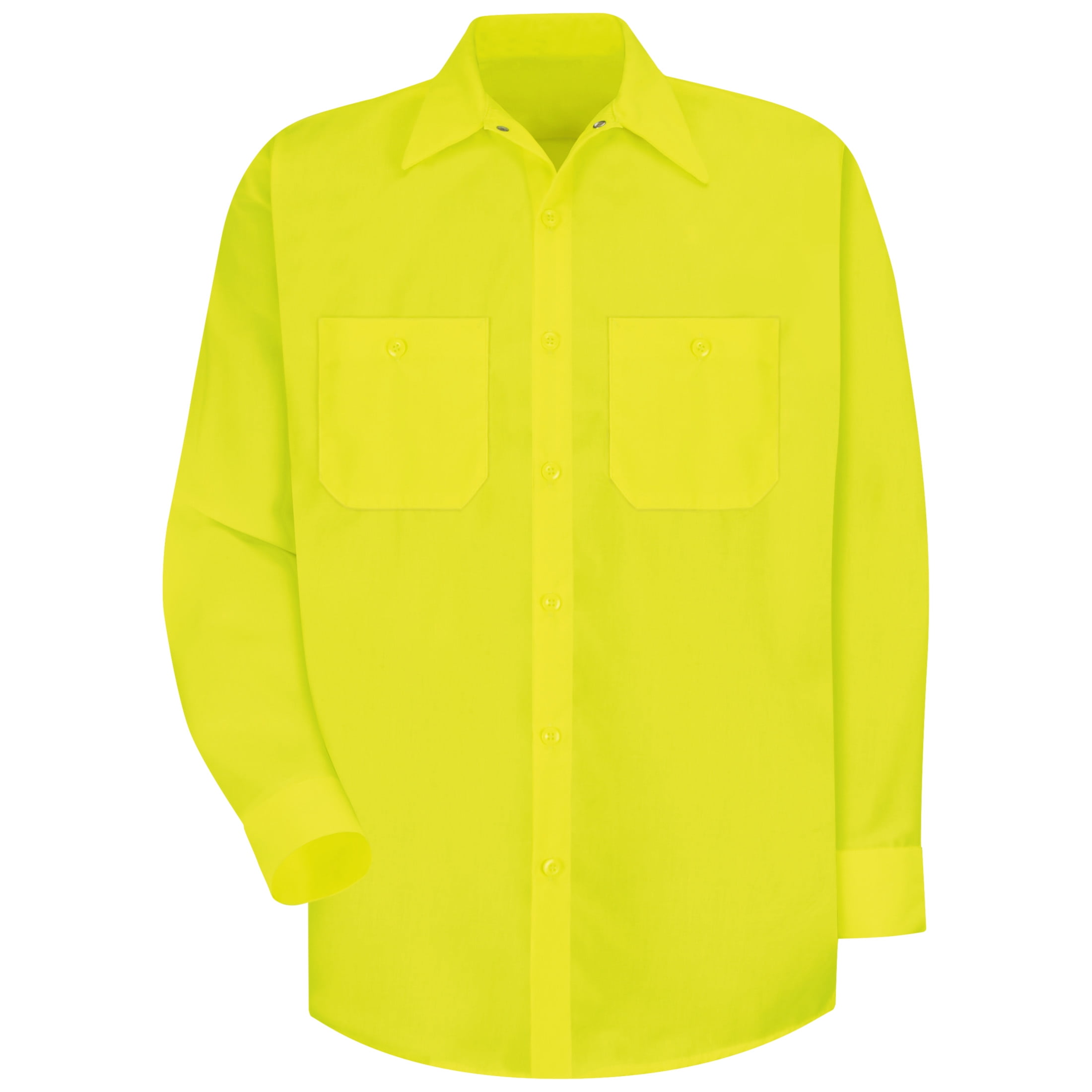 Red Kap Men's Long Sleeve Enhanced Visibility Work Shirt - Walmart.com
