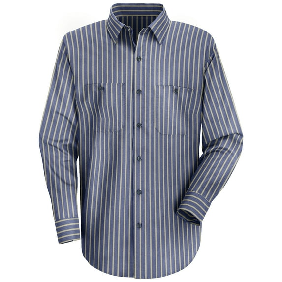 Red Kap® Men's Long Sleeve Industrial Stripe Work Shirt