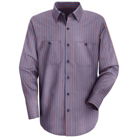 Red Kap® Men's Long Sleeve Industrial Stripe Work Shirt