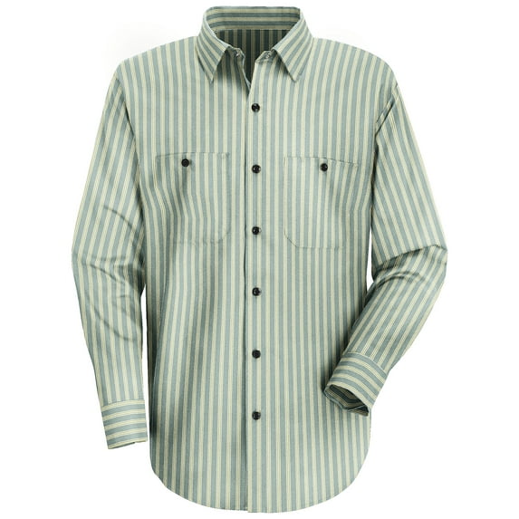 Red Kap® Men's Long Sleeve Industrial Stripe Work Shirt
