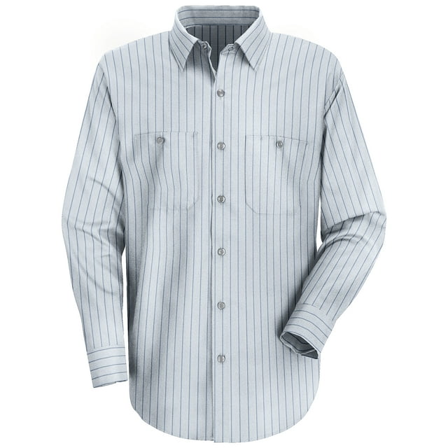 Red KapÂ® Men's Long Sleeve Industrial Stripe Work Shirt - Walmart.com
