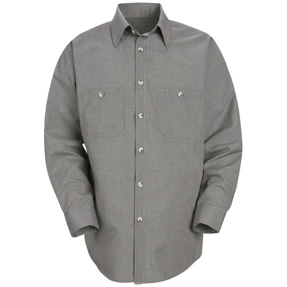 Red Kap® Men's Long Sleeve Microcheck Uniform Shirt