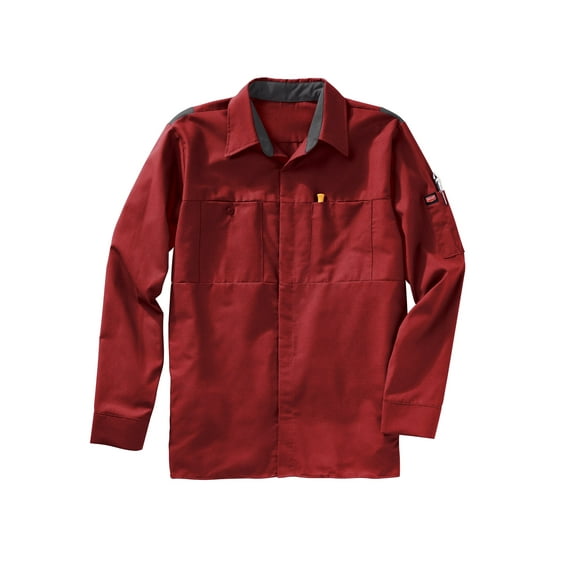 Red Kap Men's Long Sleeve Performance Plus Shop Shirt with OIL BLOK Technology