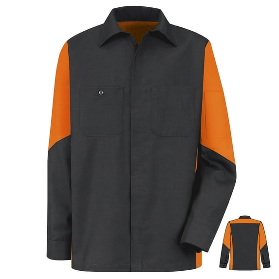 Red Kap Men's Long Sleeve Two-Tone Crew Shirt