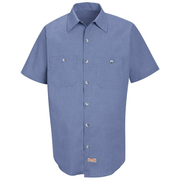 Red Kap Men's Short Sleeve Geometric Microcheck Work Shirt