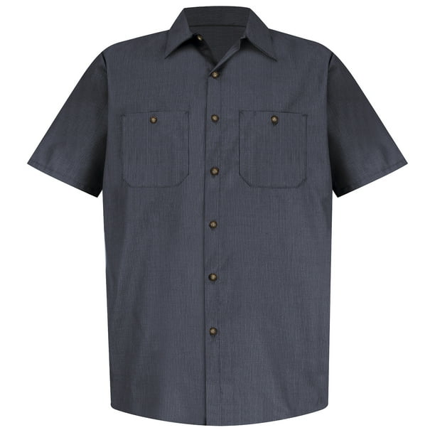 Red Kap® Men's Short Sleeve Geometric Microcheck Work Shirt - Walmart.com