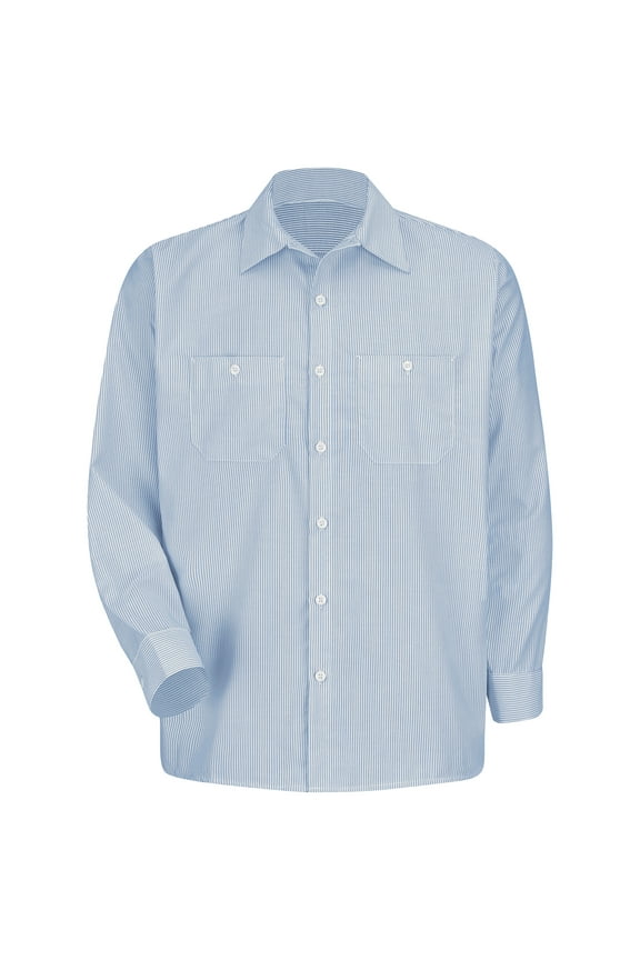 Men's Short Sleeve Industrial Stripe Work Shirt