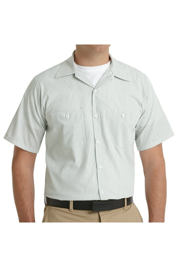Men's Short Sleeve Industrial Stripe Work Shirt