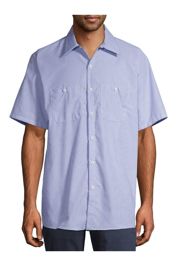 ® Men's Short Sleeve Industrial Stripe Work Shirt