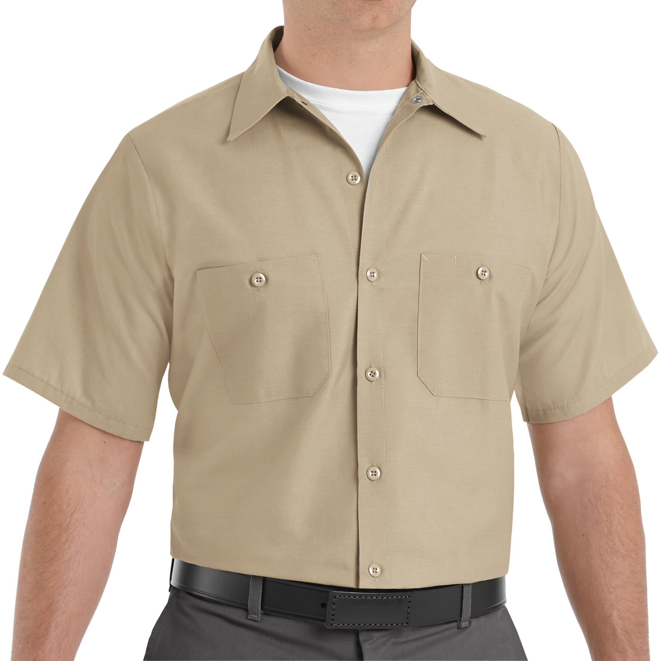 Red Kap Men's Industrial Work Shirt, Short Sleeve, Wrinkle