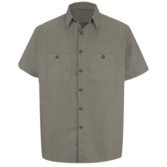Red Kap Men's Short Sleeve Microcheck Uniform Shirt