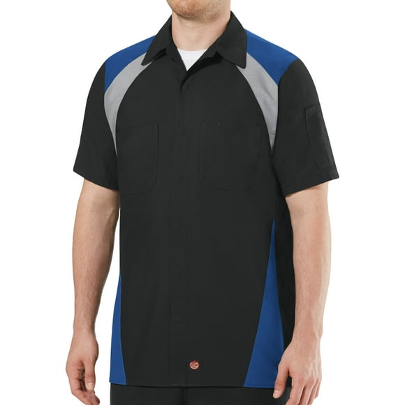 Red Kap Men's Short Sleeve Tri-Color Shop Shirt