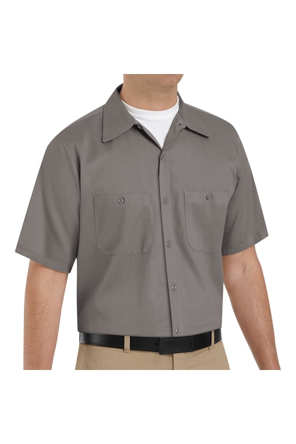 Men's Short Sleeve Wrinkle-Resistant Cotton Work Shirt