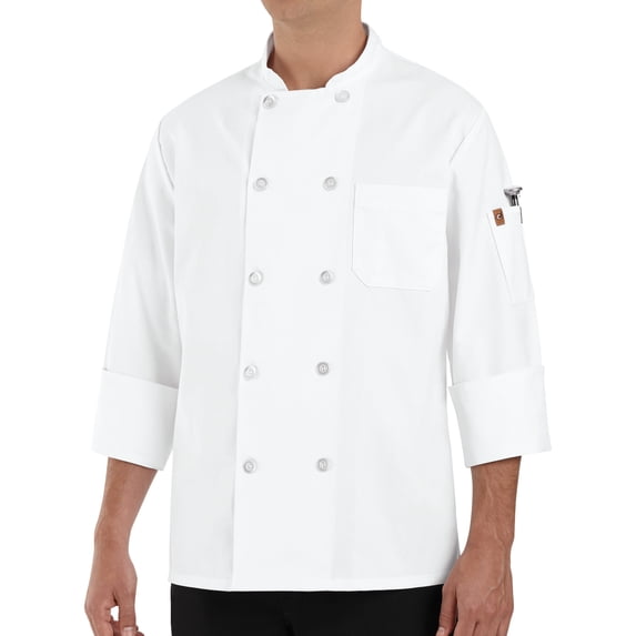Red Kap Men's Ten Pearl Button Chef Coat
