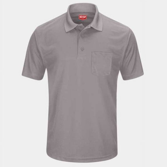 Red Kap - Short Sleeve Performance Knit Pocket Polo - SK98, Silver Grey, 2XL
