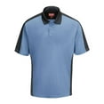 thumbnail image 1 of Red Kap Short Sleeve Performance Knit Two Tone Polo in Medium Blue/ Charcoal XL | SK54, 1 of 2
