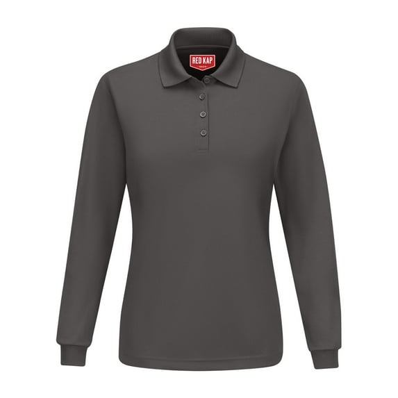Red Kap Women's Long Sleeve Performance Knit Polo SK7L Charcoal L