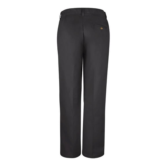 Red Kap Women's Plain Front Cotton Pants PC45 Black - Unhemmed 10