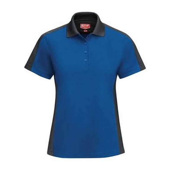 Red Kap Women's Short Sleeve Performance Knit Two-Tone Polo SK53 Royal Blue/ Charcoal L