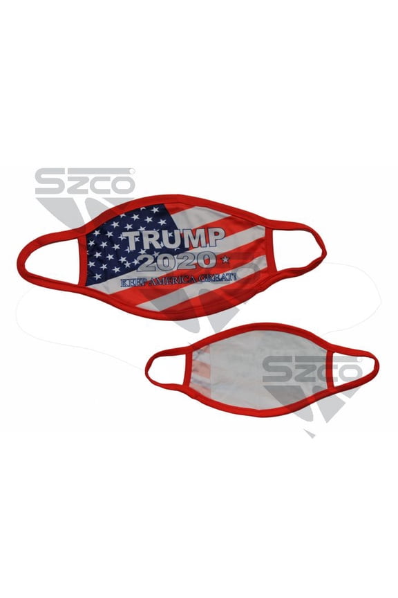 Red Keep America Great Adult Cloth Mask, US Flag Design, Trump 2020, Comfortable, Reusable Face Cover