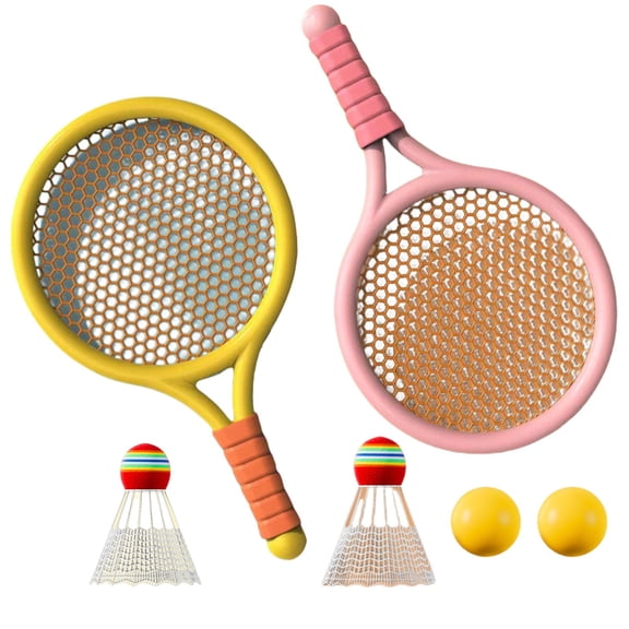 Badminton Rackets for Children, Shuttlecocks Racquet Sports Set w/Lightweight for Kids Professionals Beginner Players Indoor Outdoor Sport Game (1 Pair Racquets 2 Shuttlecocks and 2 Ball)